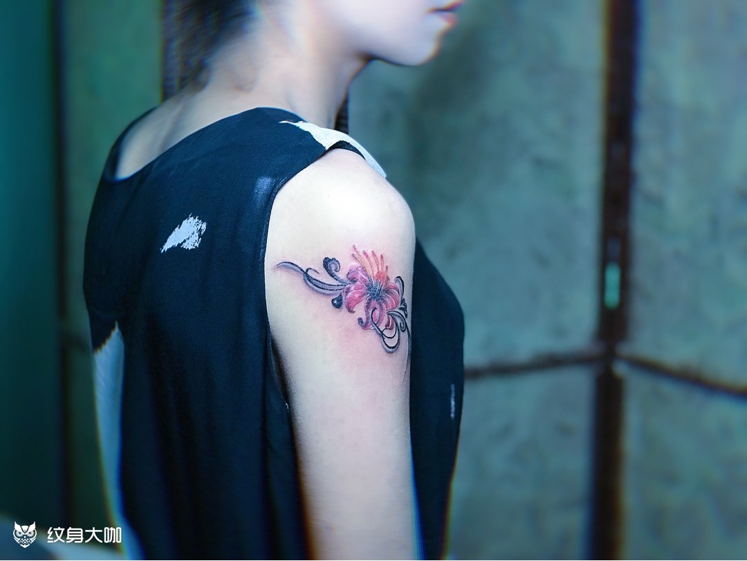 彼岸花&脚踝_纹身图案手稿图片_小马的纹身作品集