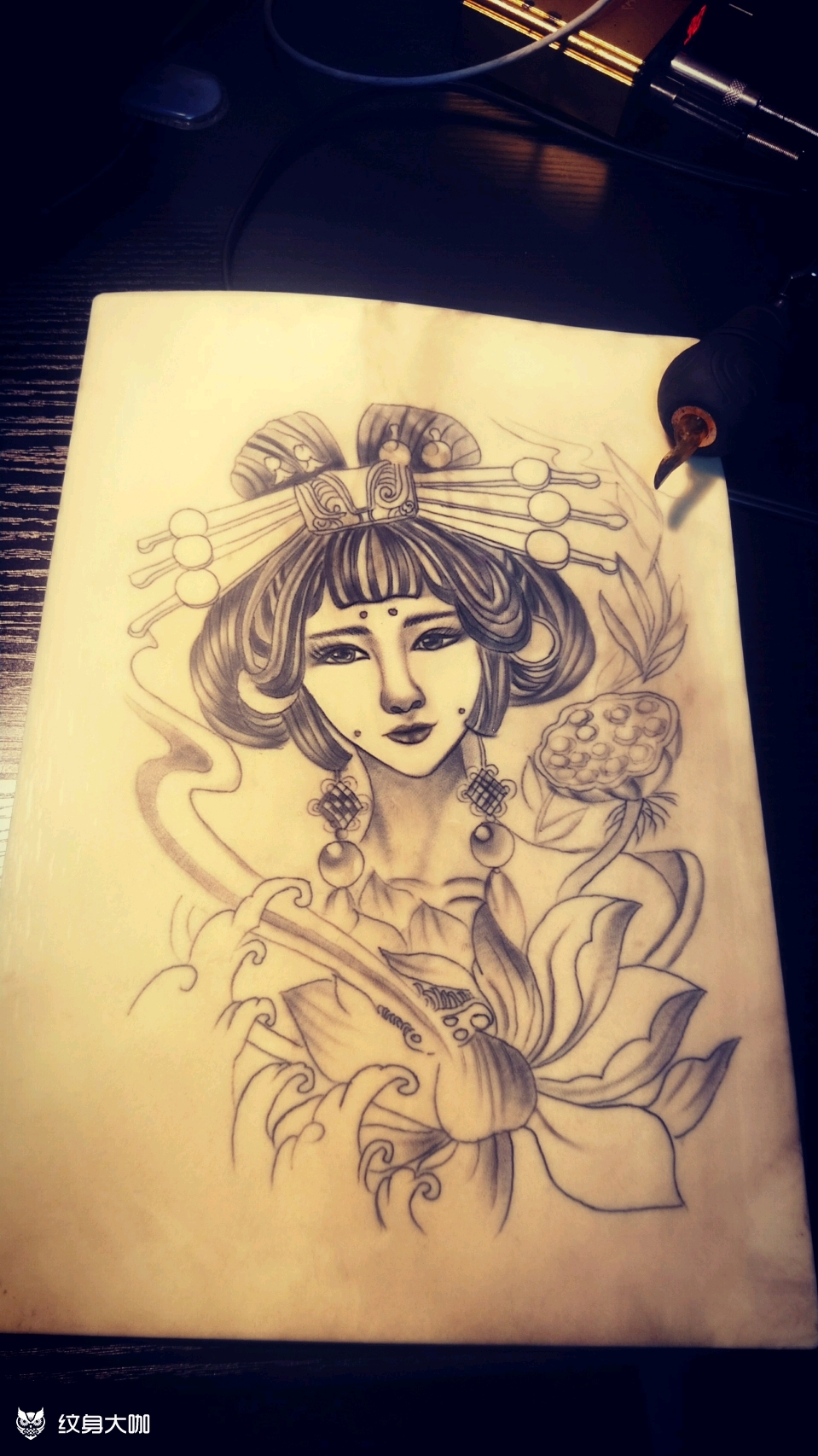 艺妓_纹身图案手稿图片_阿v的纹身作品集
