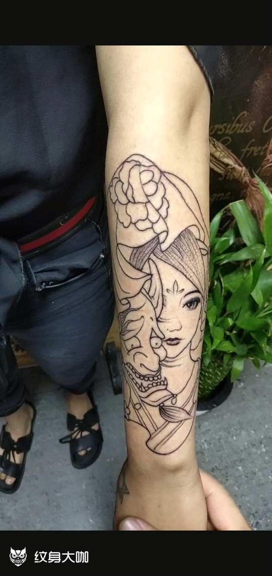 艺伎_纹身图案手稿图片_飞的纹身作品集