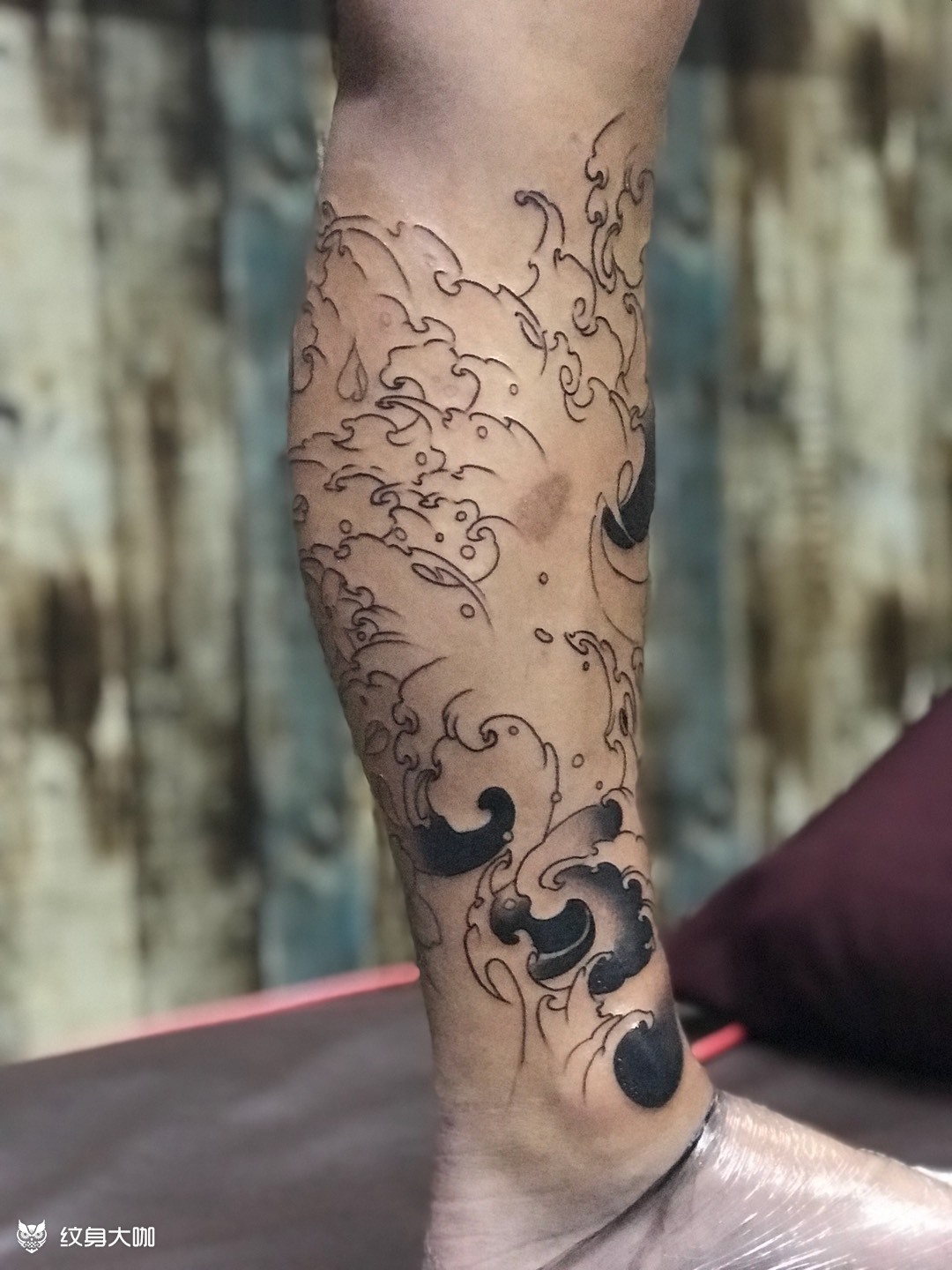 小腿浪_纹身图案手稿图片_执墨的纹身作品集