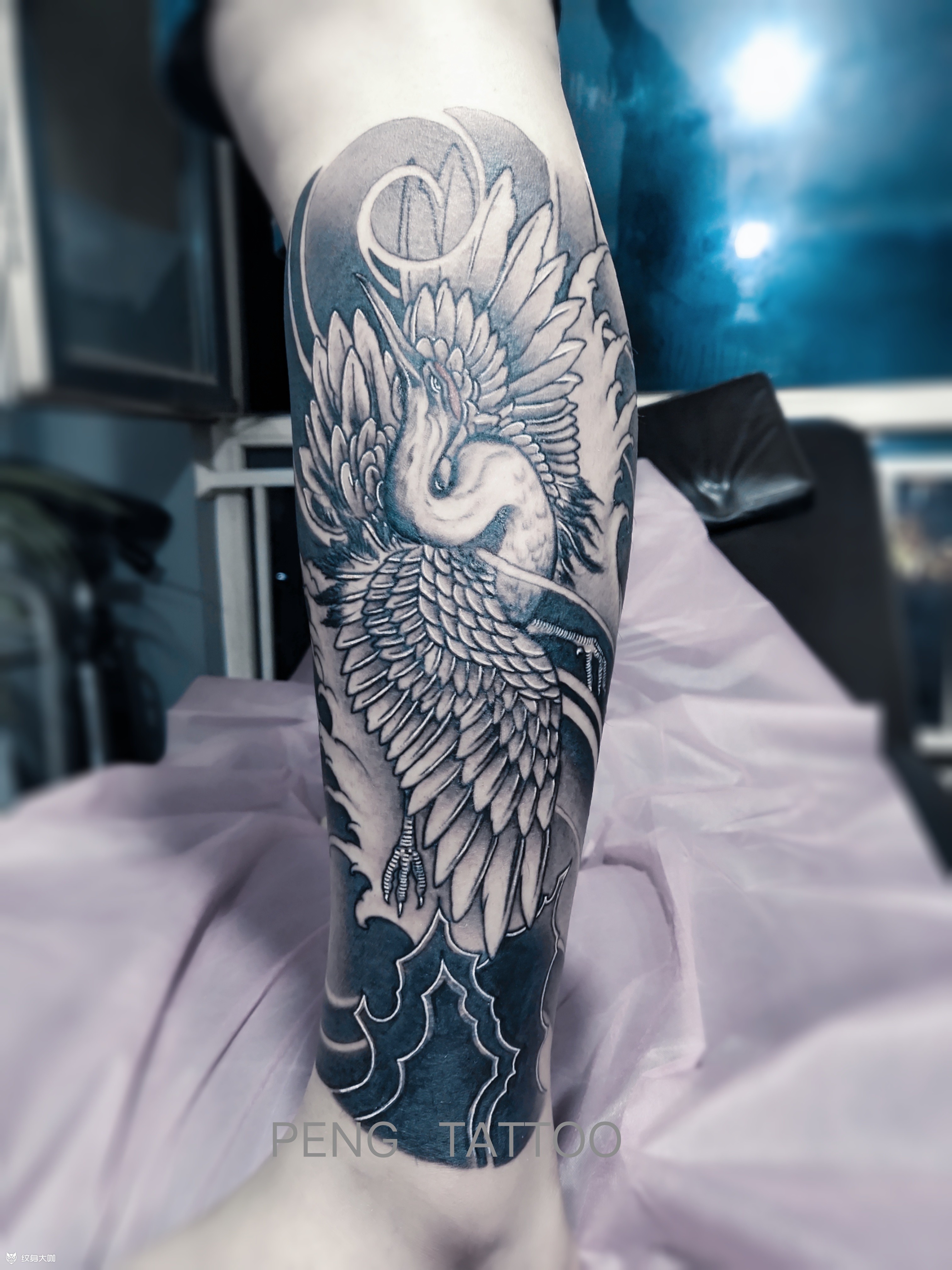 仙鹤_纹身图案手稿图片_答毅鹏的纹身作品集