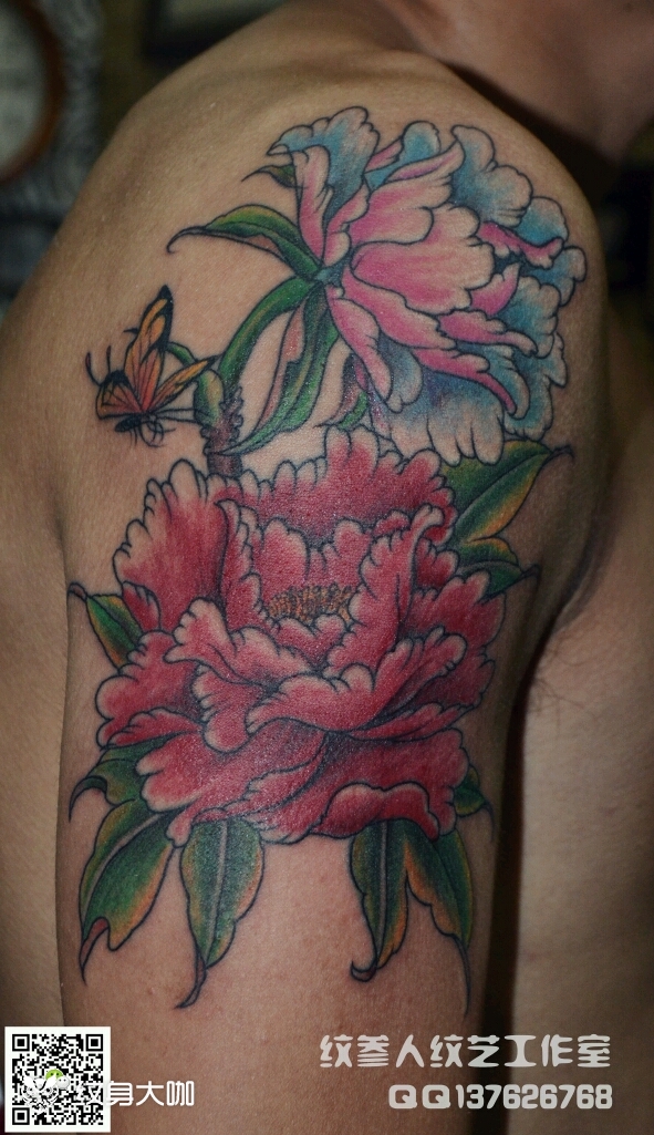 富贵牡丹_纹身图案手稿图片_郑忠伟的纹身作品集