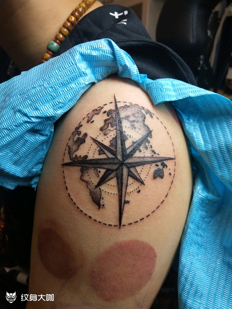 指南针地图_纹身图案手稿图片_杨旖旎的纹身作品集