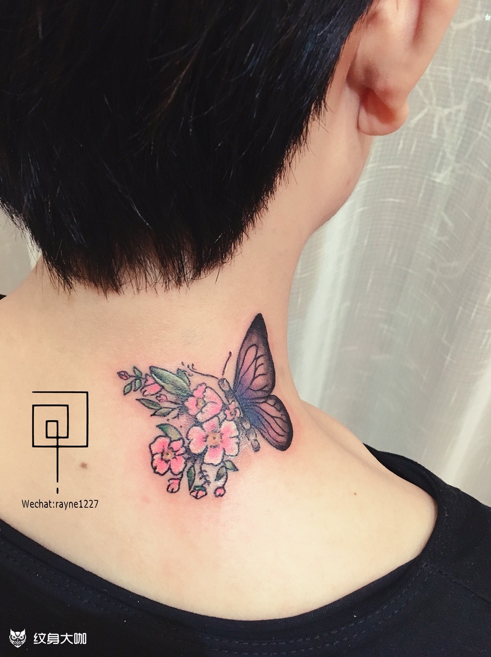 花玉蝴蝶_纹身图案手稿图片_yoyo 张晕晕的纹身作品集