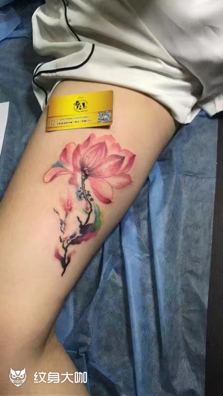 大腿内侧_纹身图案手稿图片_郭瑞的纹身作品集