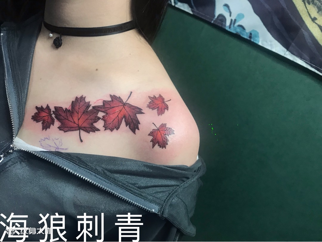 枫叶_纹身图案手稿图片_蟠桃的纹身作品集