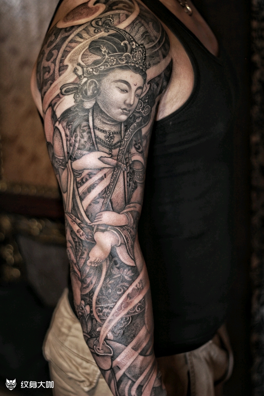 龙守护 _纹身图案手稿图片_阿良的纹身作品集