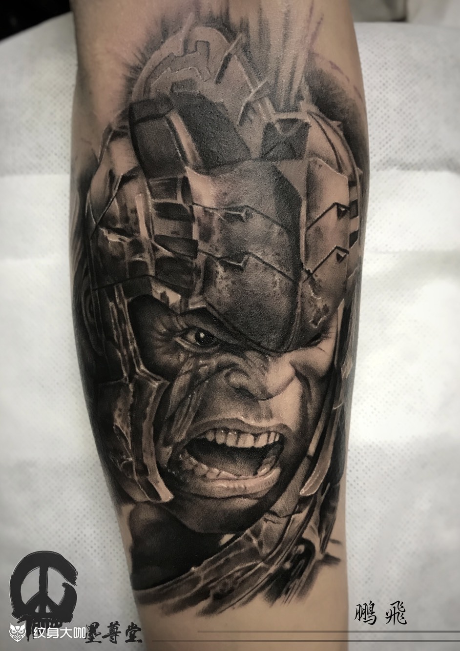 墨尊堂.鹏飞作品—绿巨人浩克_纹身大咖图库