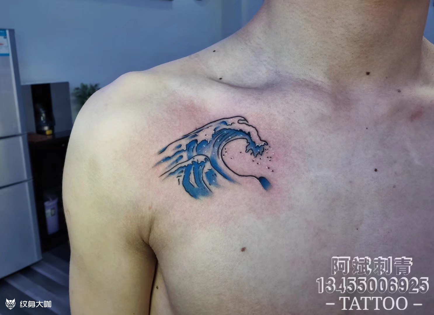 浪花_纹身图案手稿图片_阿斌的纹身作品集