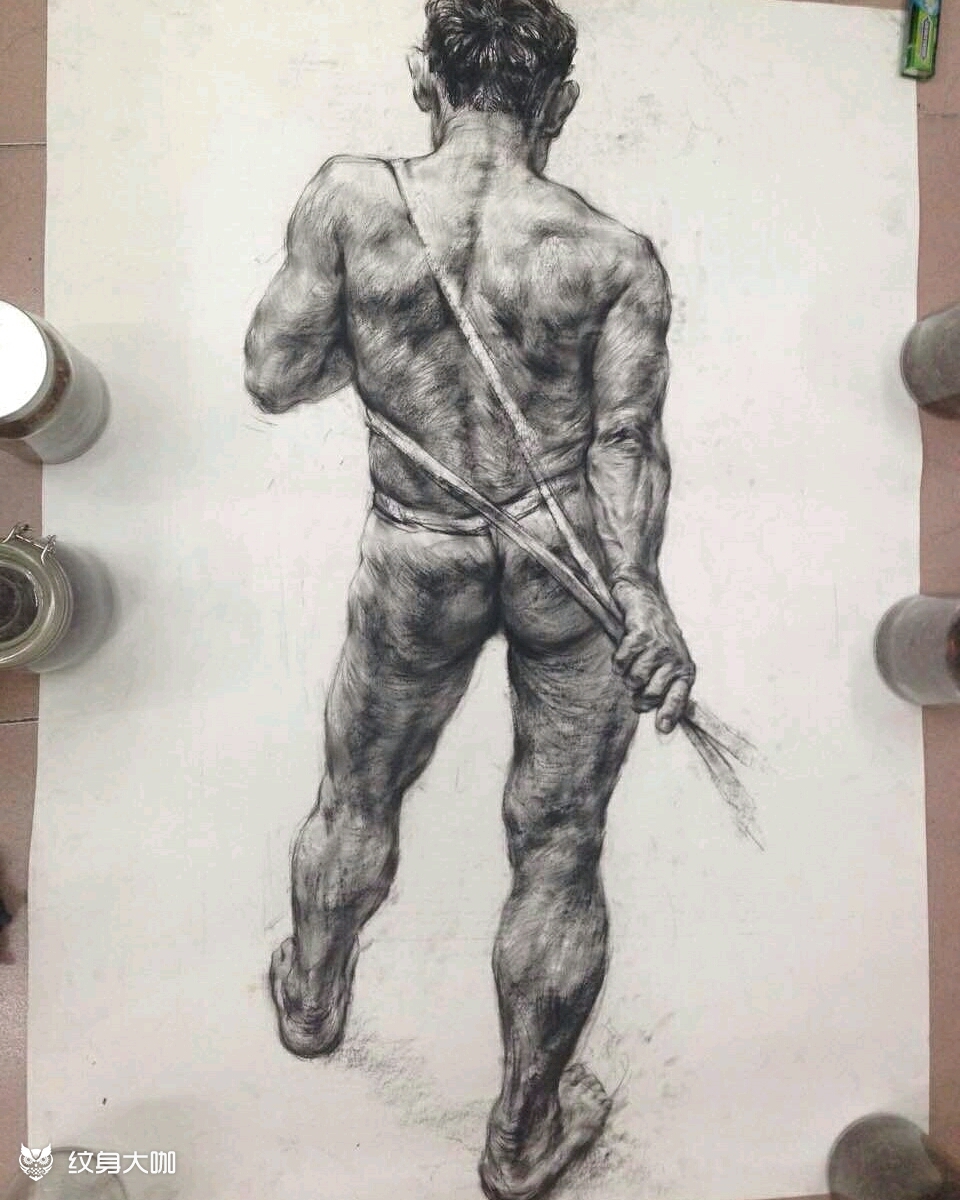 素描人体写生_纹身图案手稿图片_广州匿名者 -李根的纹身作品集