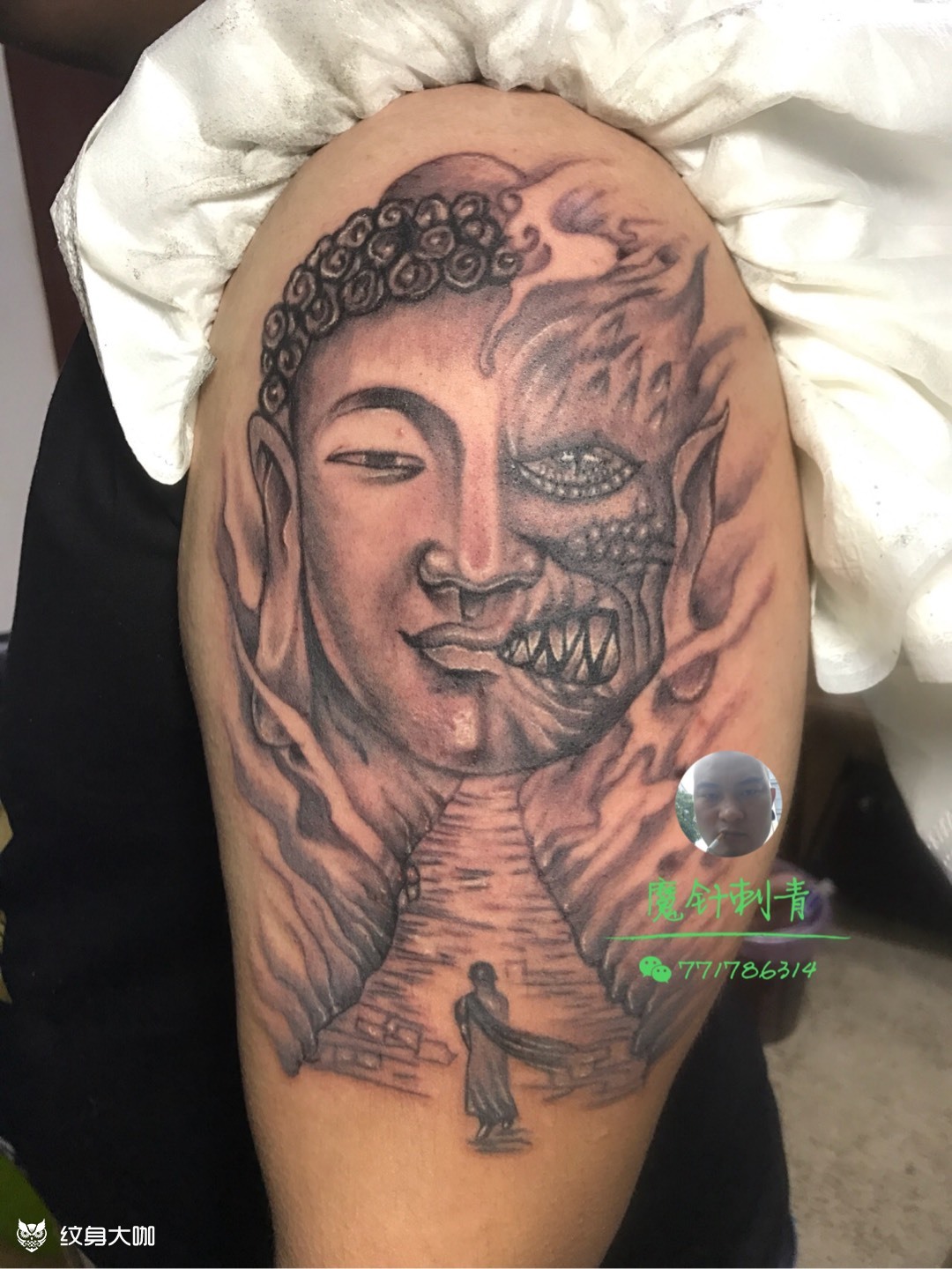 佛与魔_纹身图案手稿图片_大伟的纹身作品集