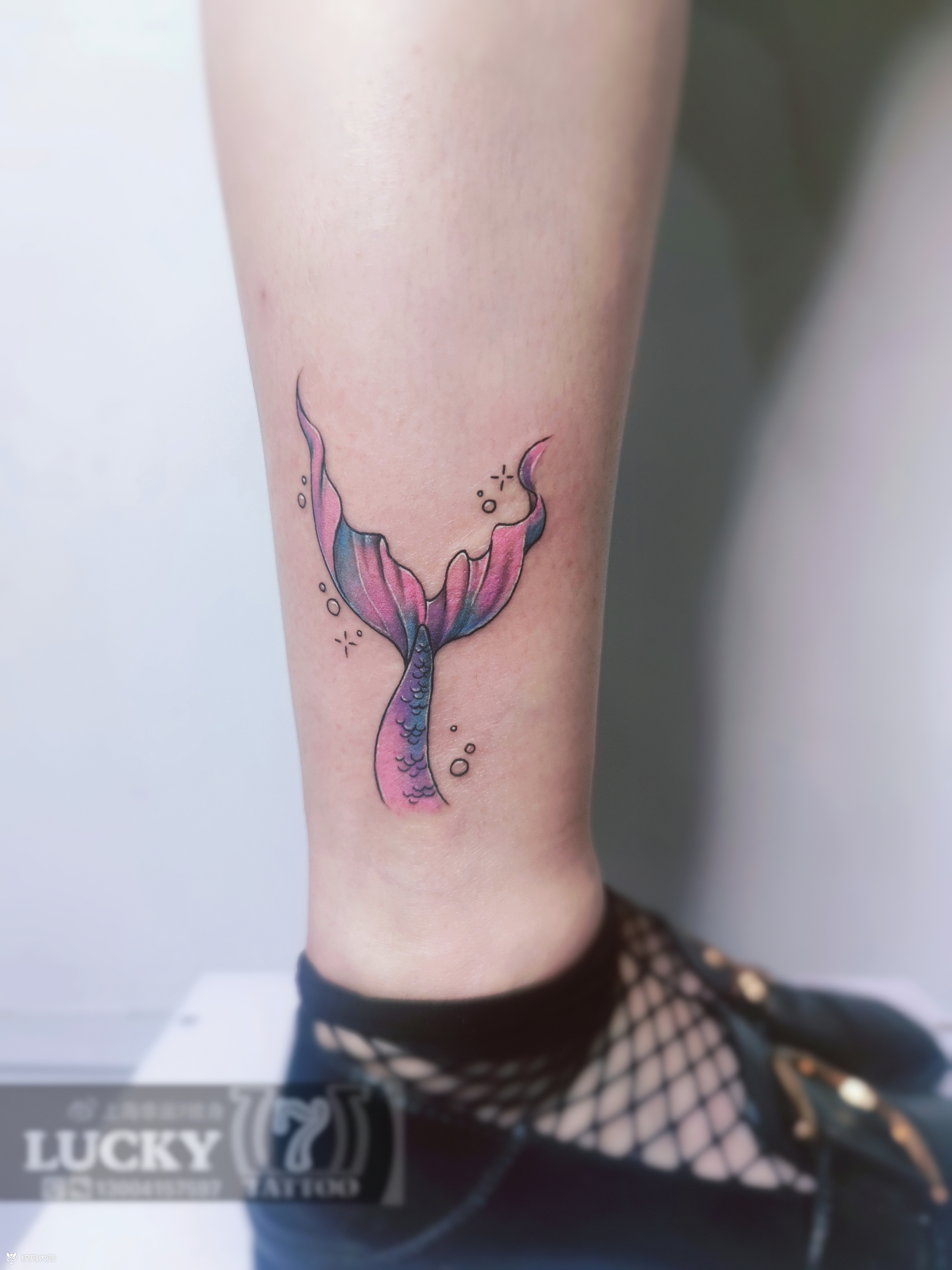 小鱼尾幸运7纹身