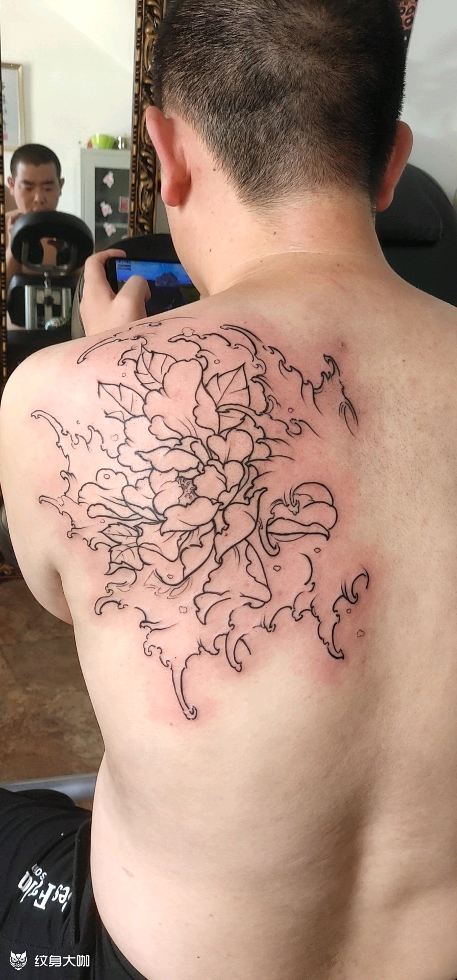 牡丹割线_纹身图案手稿图片_古今的纹身作品集