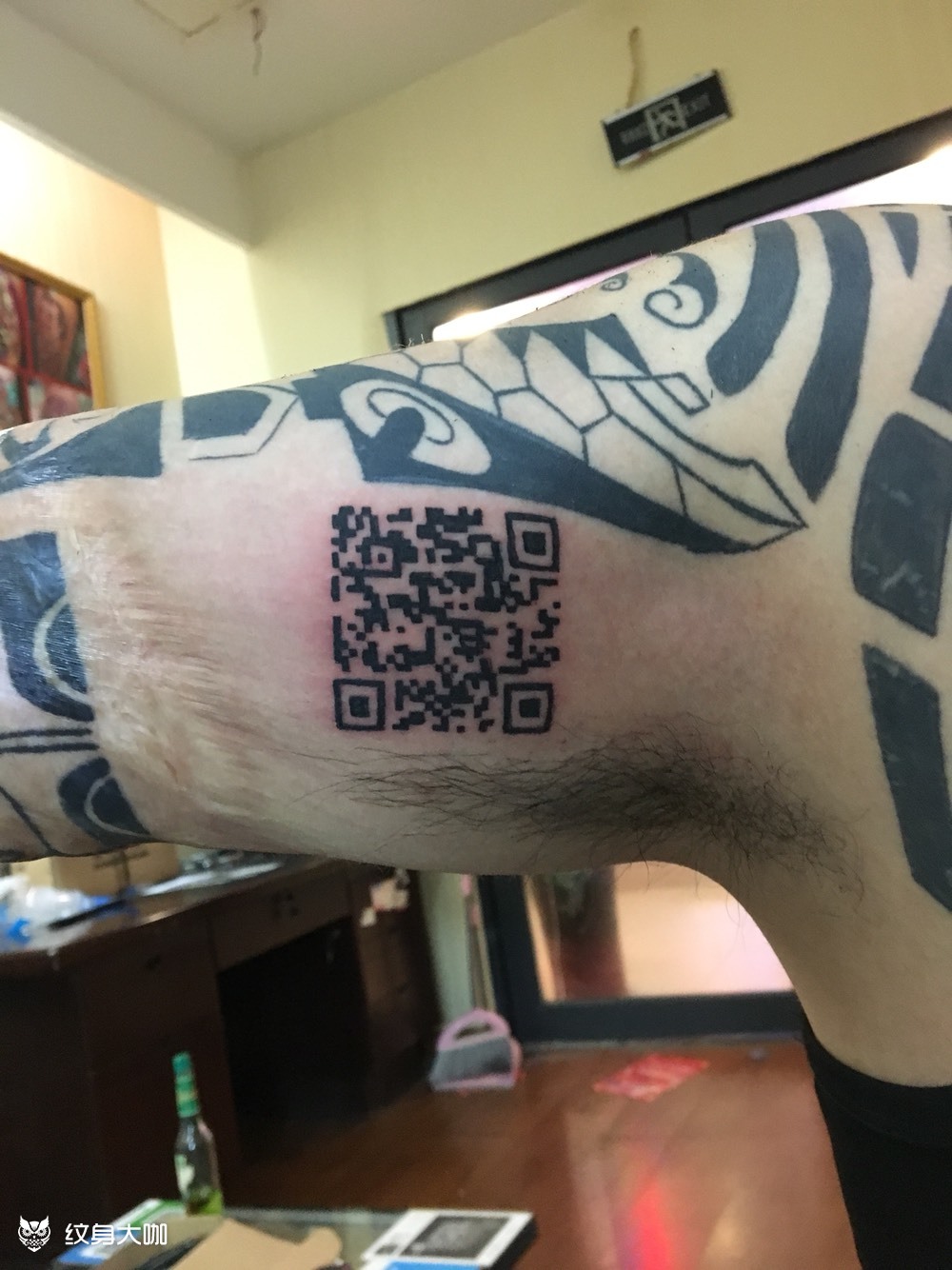 可以扫出来的二维码_纹身图案手稿图片_贾雪东的纹身作品集