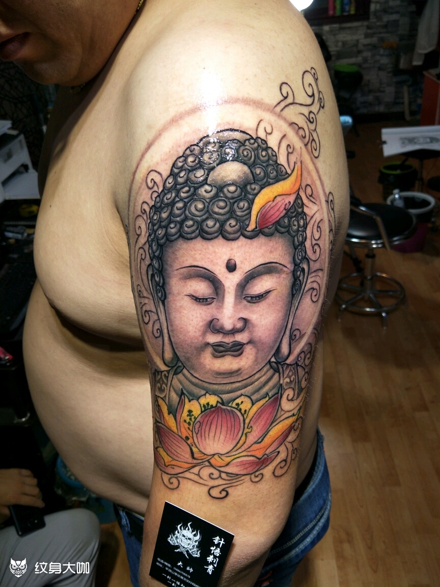 大臂佛_纹身图案手稿图片_大帅的纹身作品集