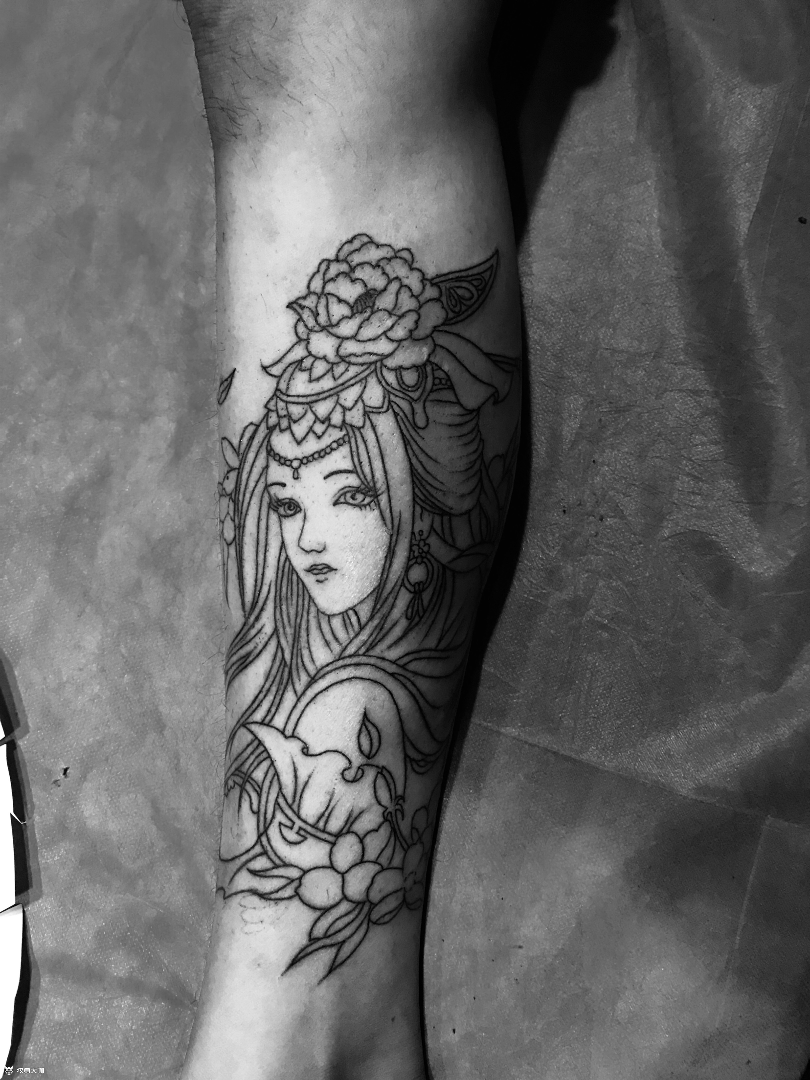 艺妓线条_纹身图案手稿图片_阿彪的纹身作品集