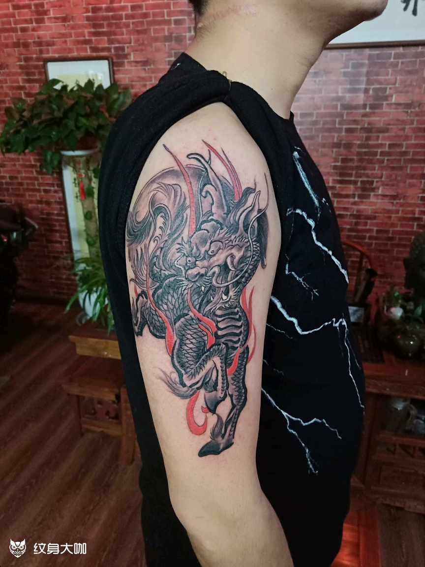 麒麟_纹身图案手稿图片_神木荆客堂纹身的纹身作品集