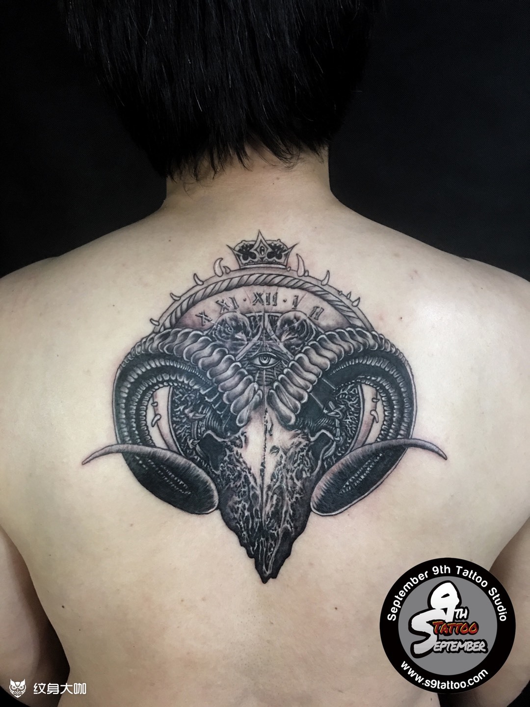 撒旦羊头_纹身图案手稿图片_姚远的纹身作品集