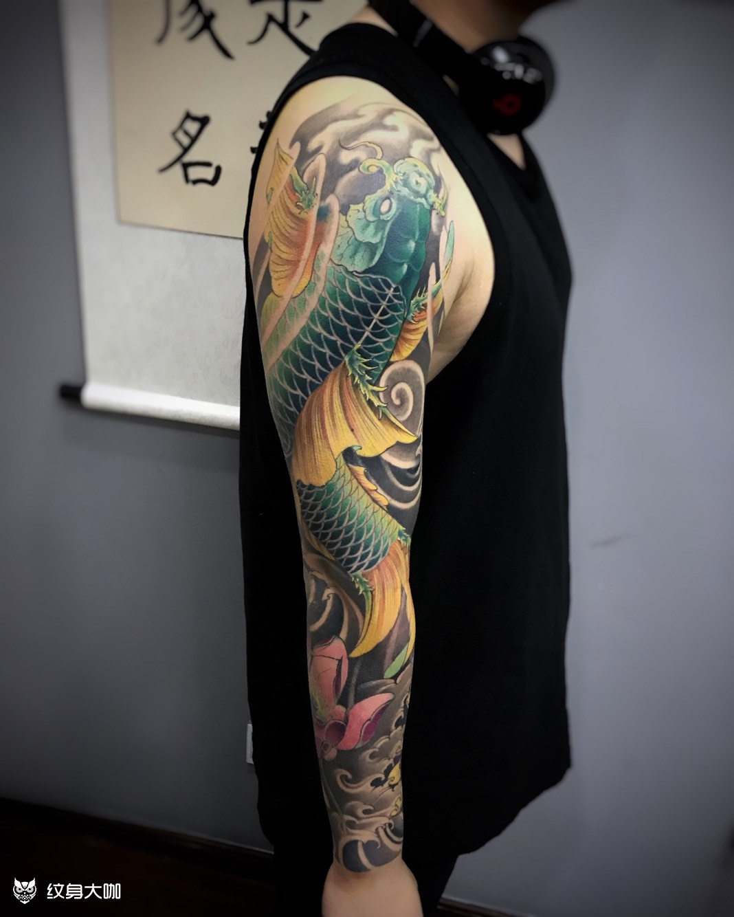 鲤鱼_纹身图案手稿图片_张明的纹身作品集