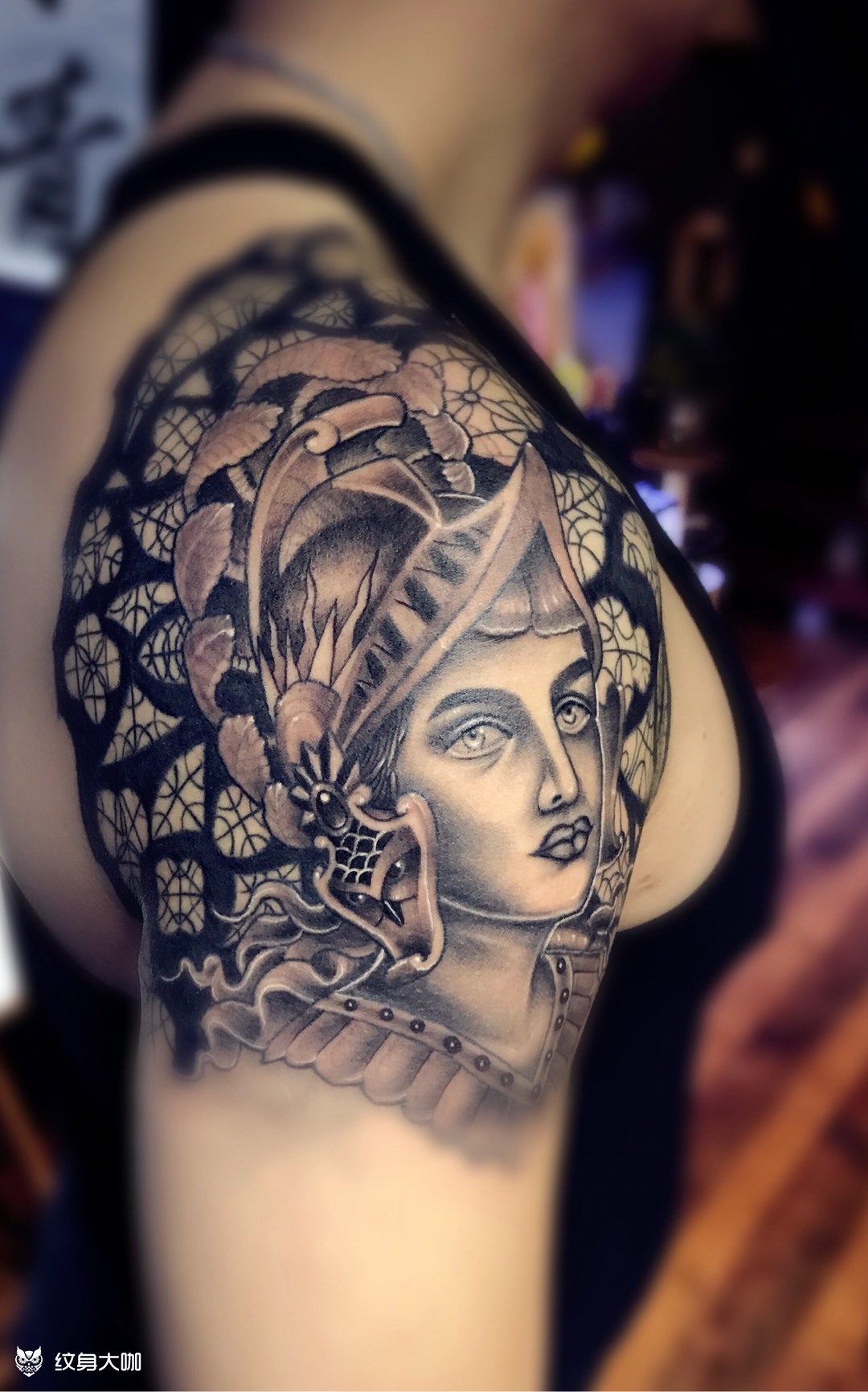 雅典娜纹身_纹身图案手稿图片_陈朋的纹身作品集