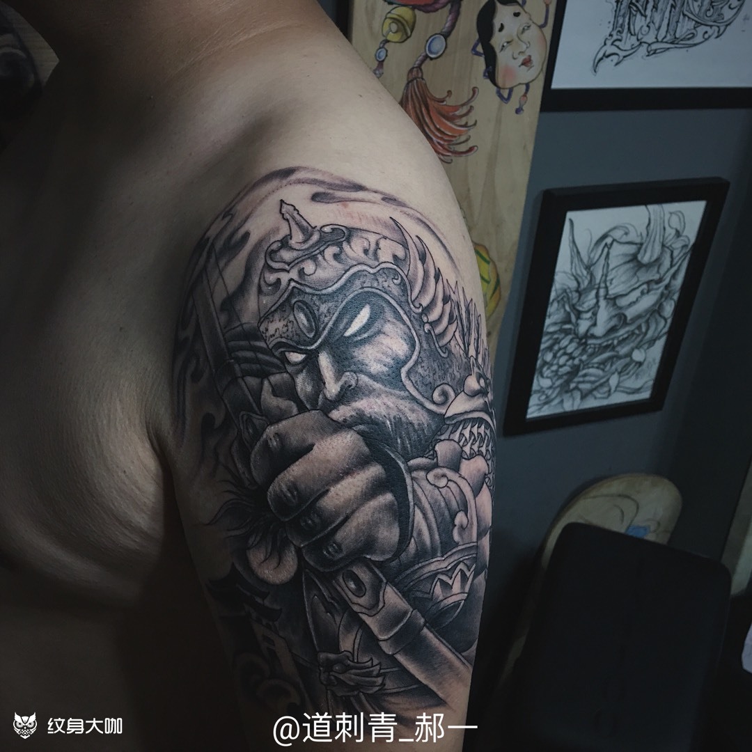 黄忠_纹身图案手稿图片_郝一的纹身作品集