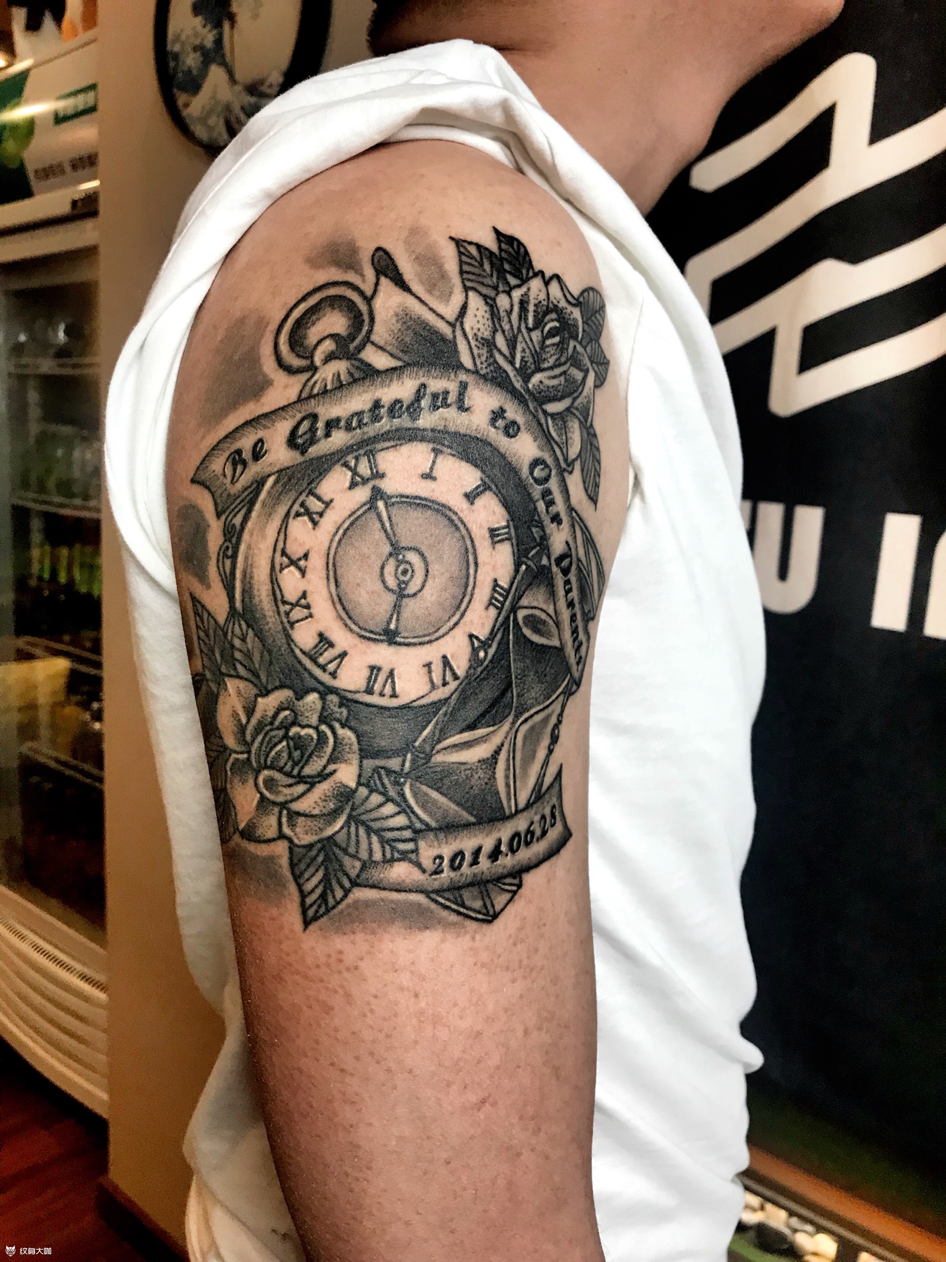 钟表玫瑰_纹身图案手稿图片_22ink的纹身作品集