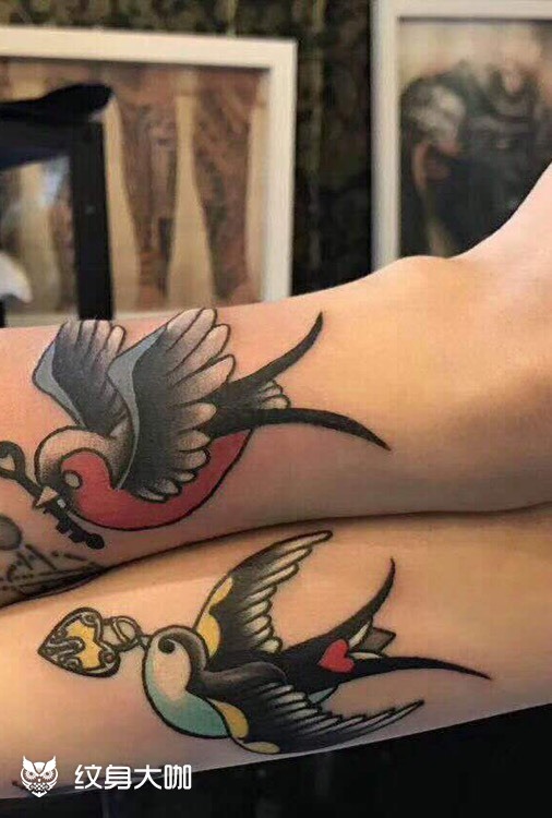 比翼双飞_纹身图案手稿图片_twtattooht的纹身作品集
