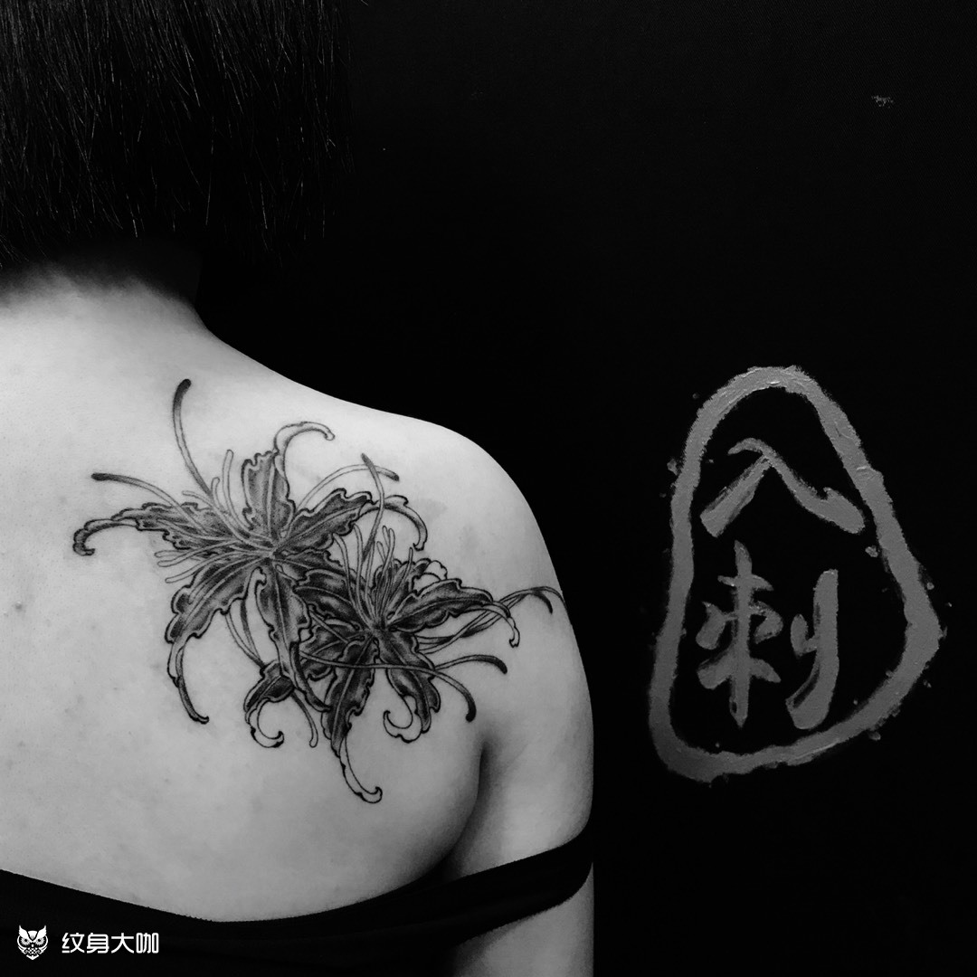 君沙彼岸花遮盖_纹身图案手稿图片_沙杰的纹身作品集