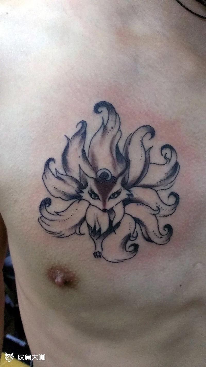 九尾狐_纹身图案手稿图片_刘建国的纹身作品集