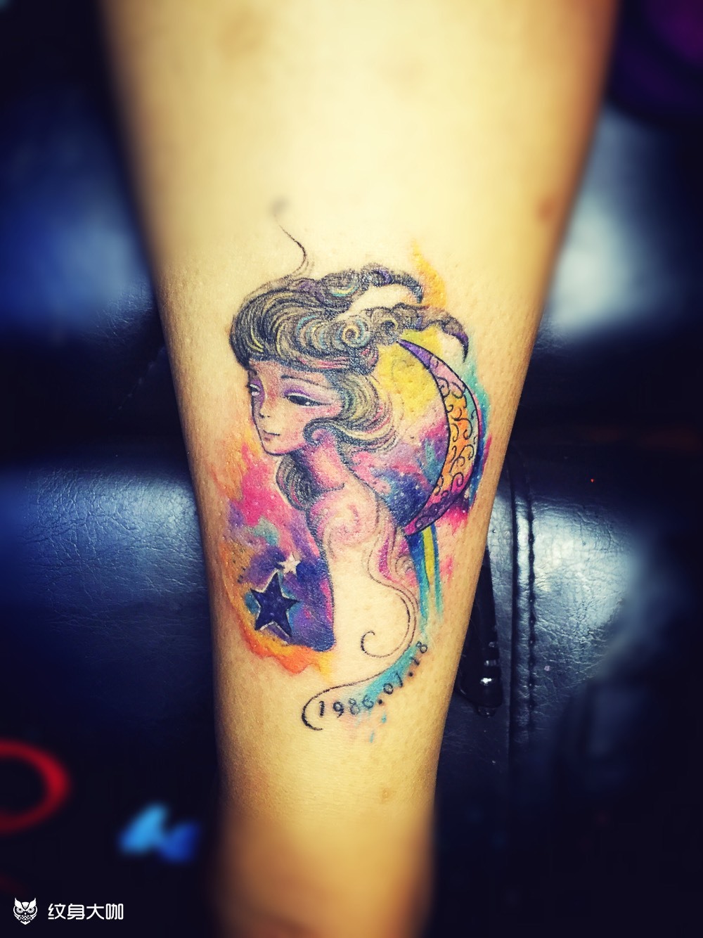 摩羯座 炫彩_纹身图案手稿图片_北宸的纹身作品集