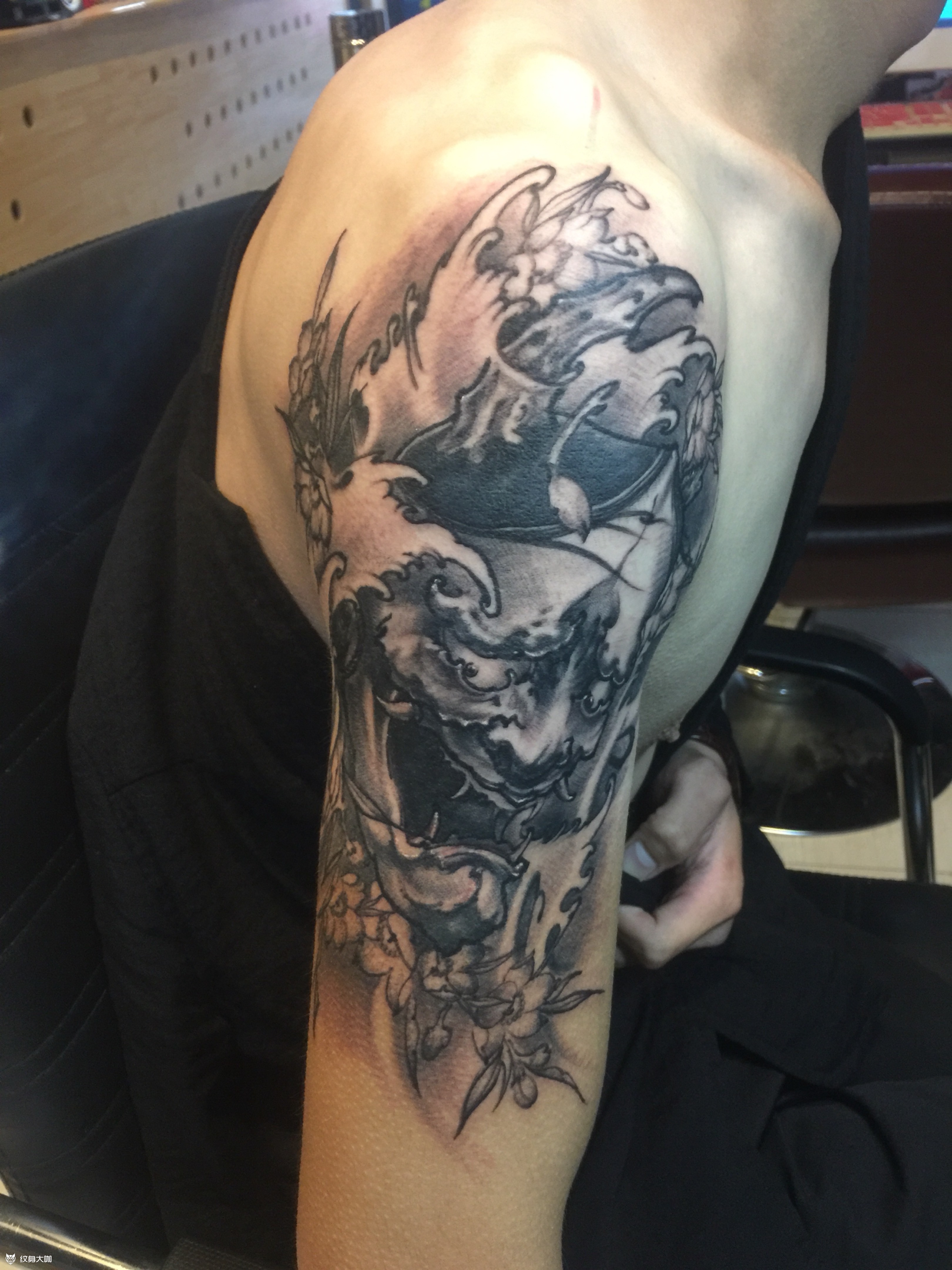 大臂般若_纹身图案手稿图片_老董的纹身作品集