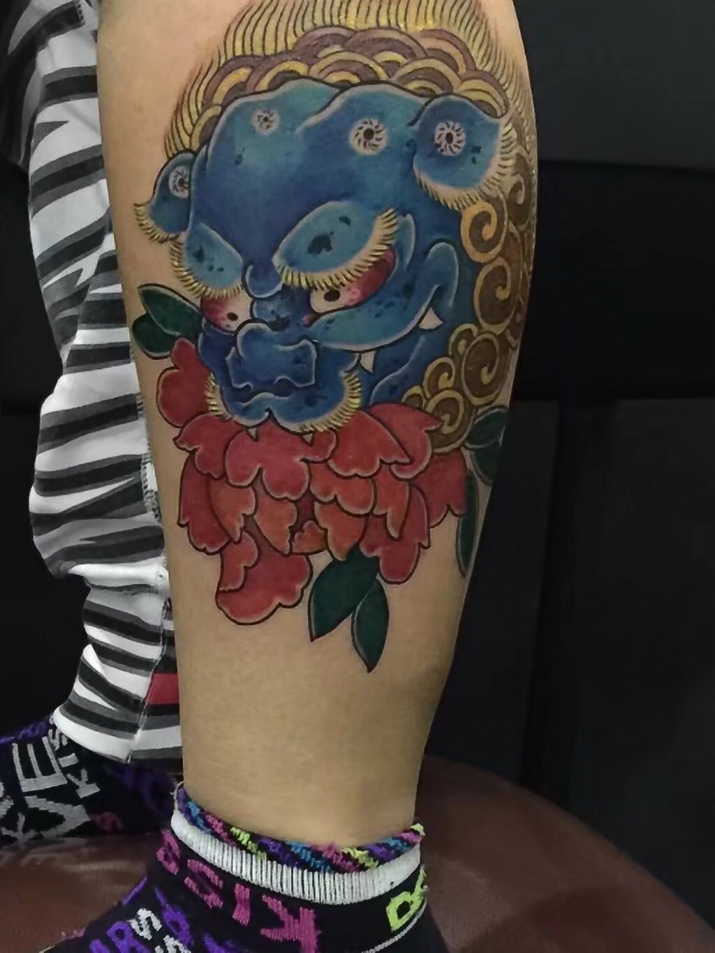唐狮子_纹身图案手稿图片_雕振的纹身作品集