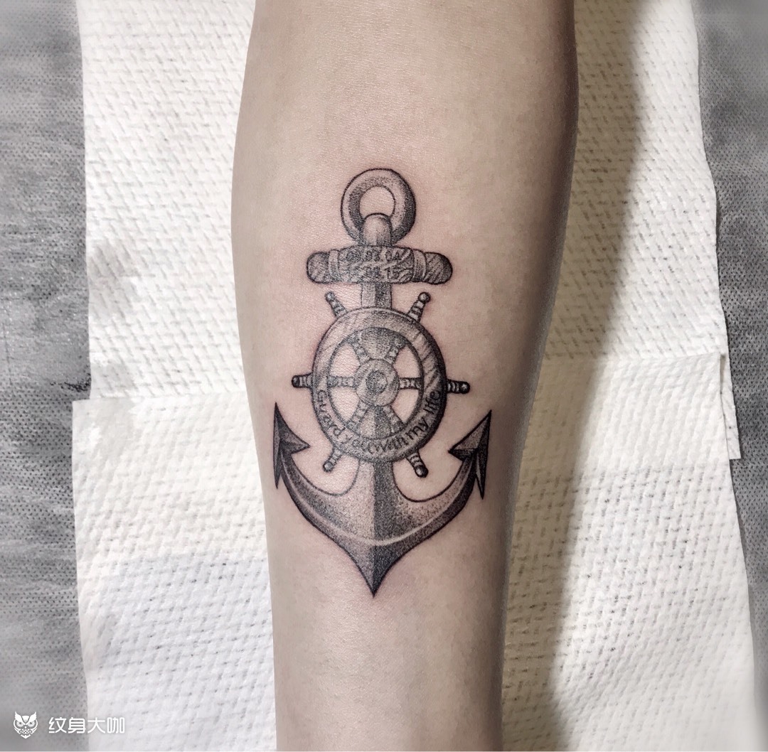 船锚_纹身图案手稿图片_李豪华的纹身作品集