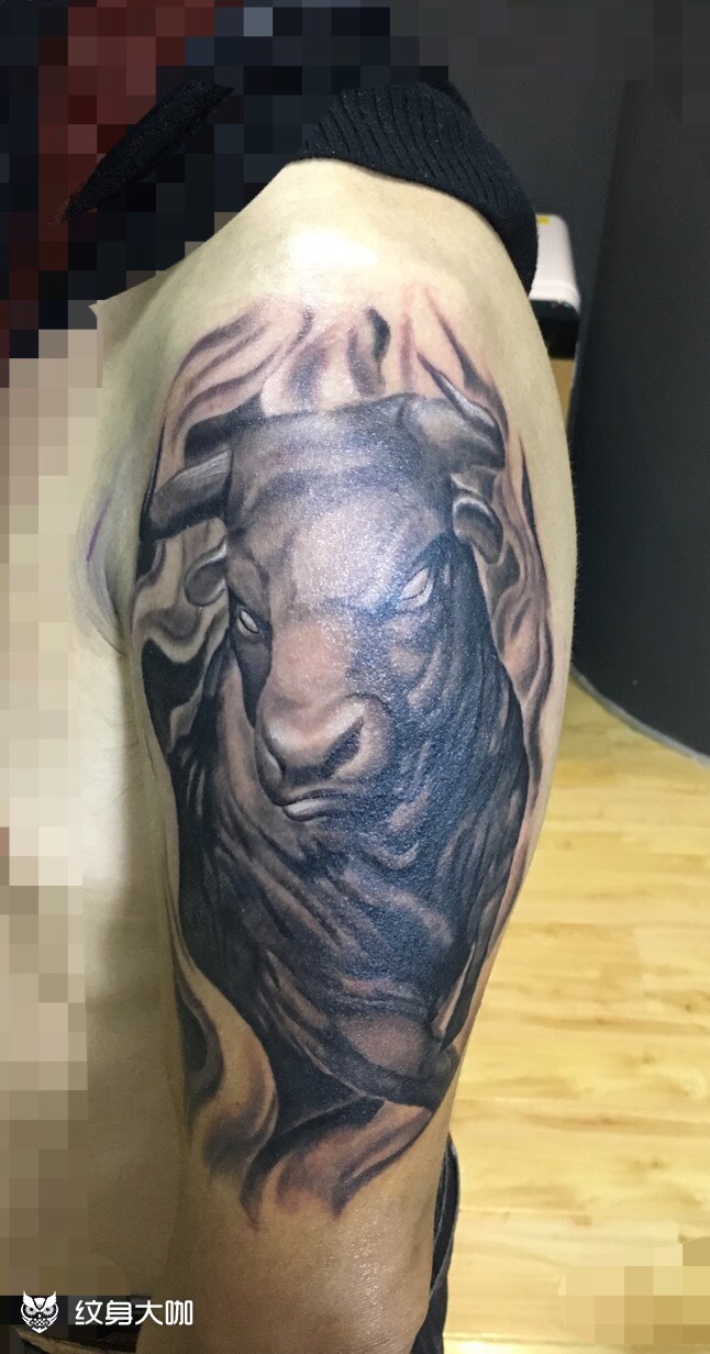 儒子牛_纹身图案手稿图片_袁开齐的纹身作品集