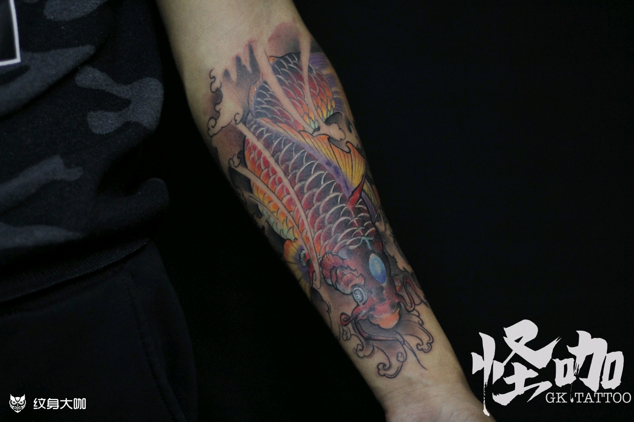 传统鲤鱼_纹身图案手稿图片_成都怪咖的纹身作品集