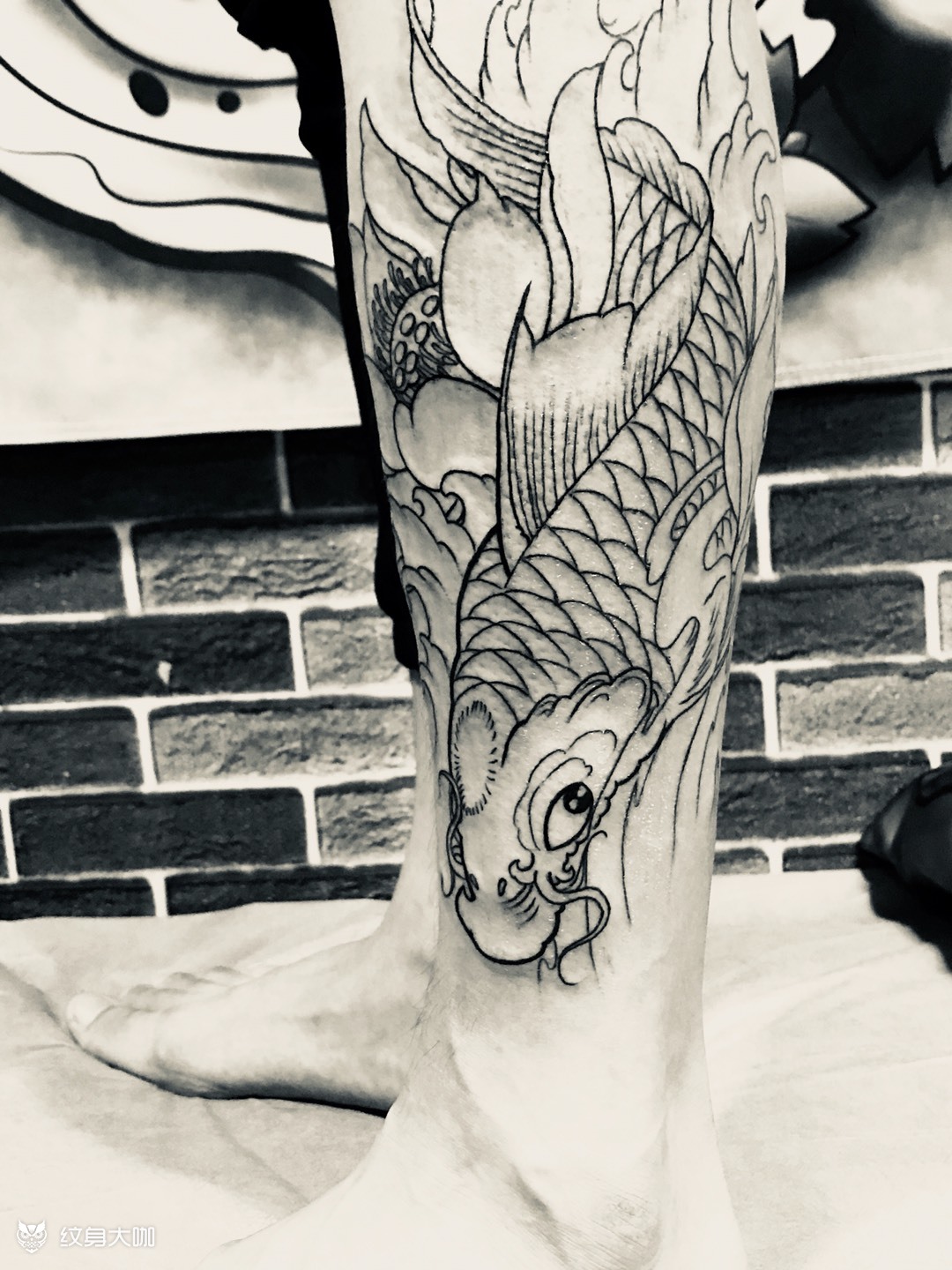 鲤鱼95线条_纹身图案手稿图片_阿彪的纹身作品集
