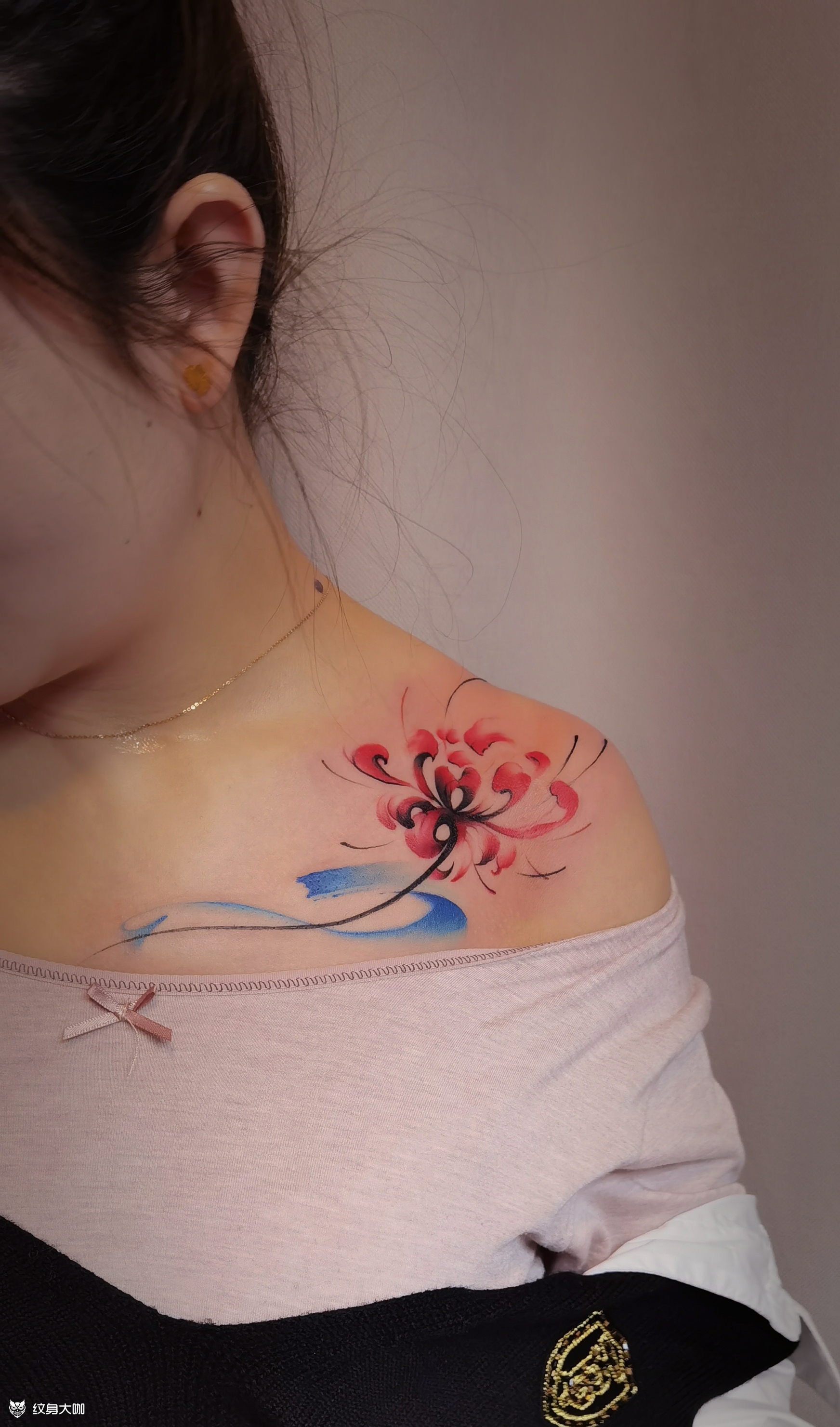 彼岸花_纹身图案手稿图片_粟波波的纹身作品集