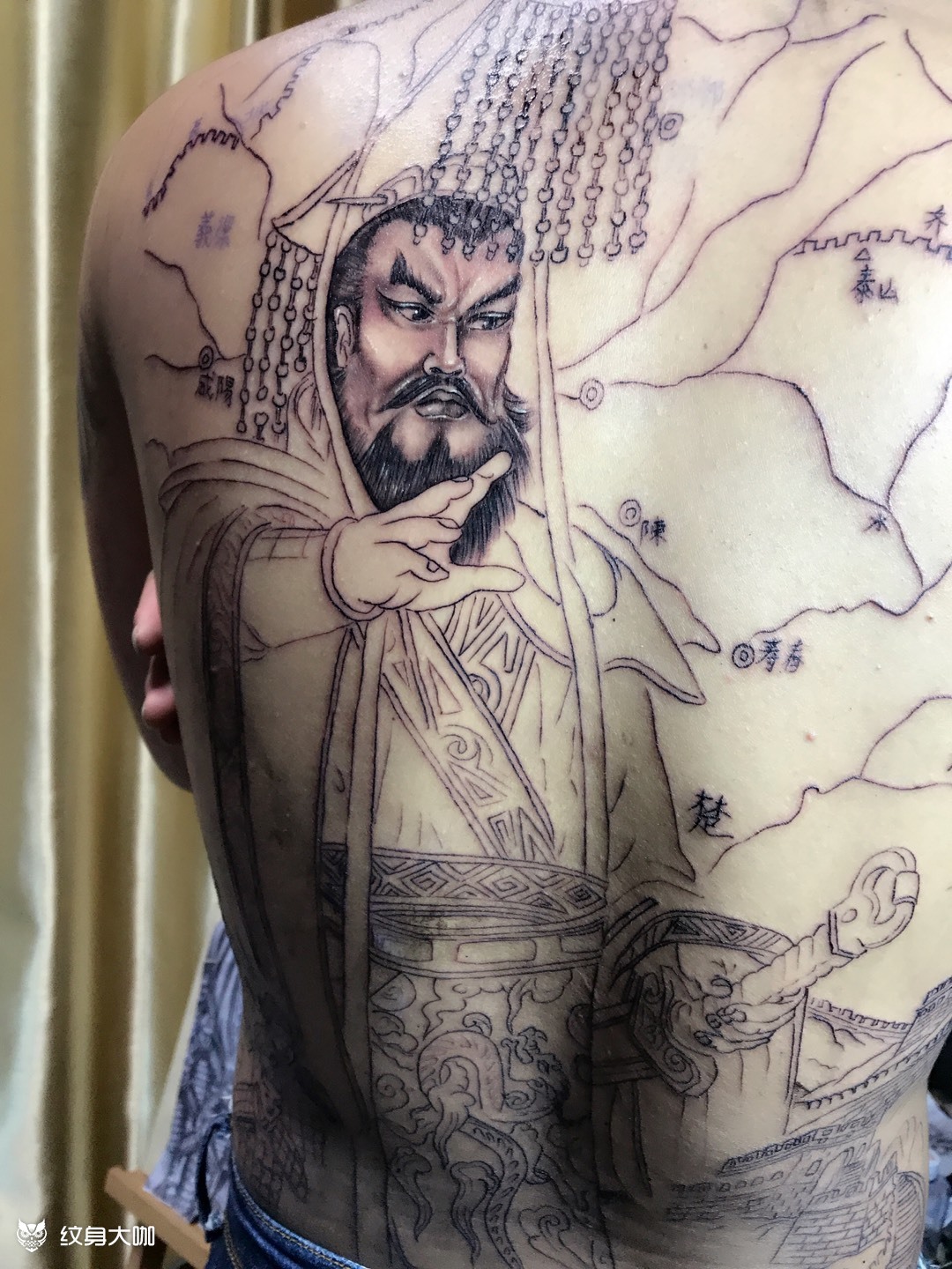 秦始皇满背纹身图图片