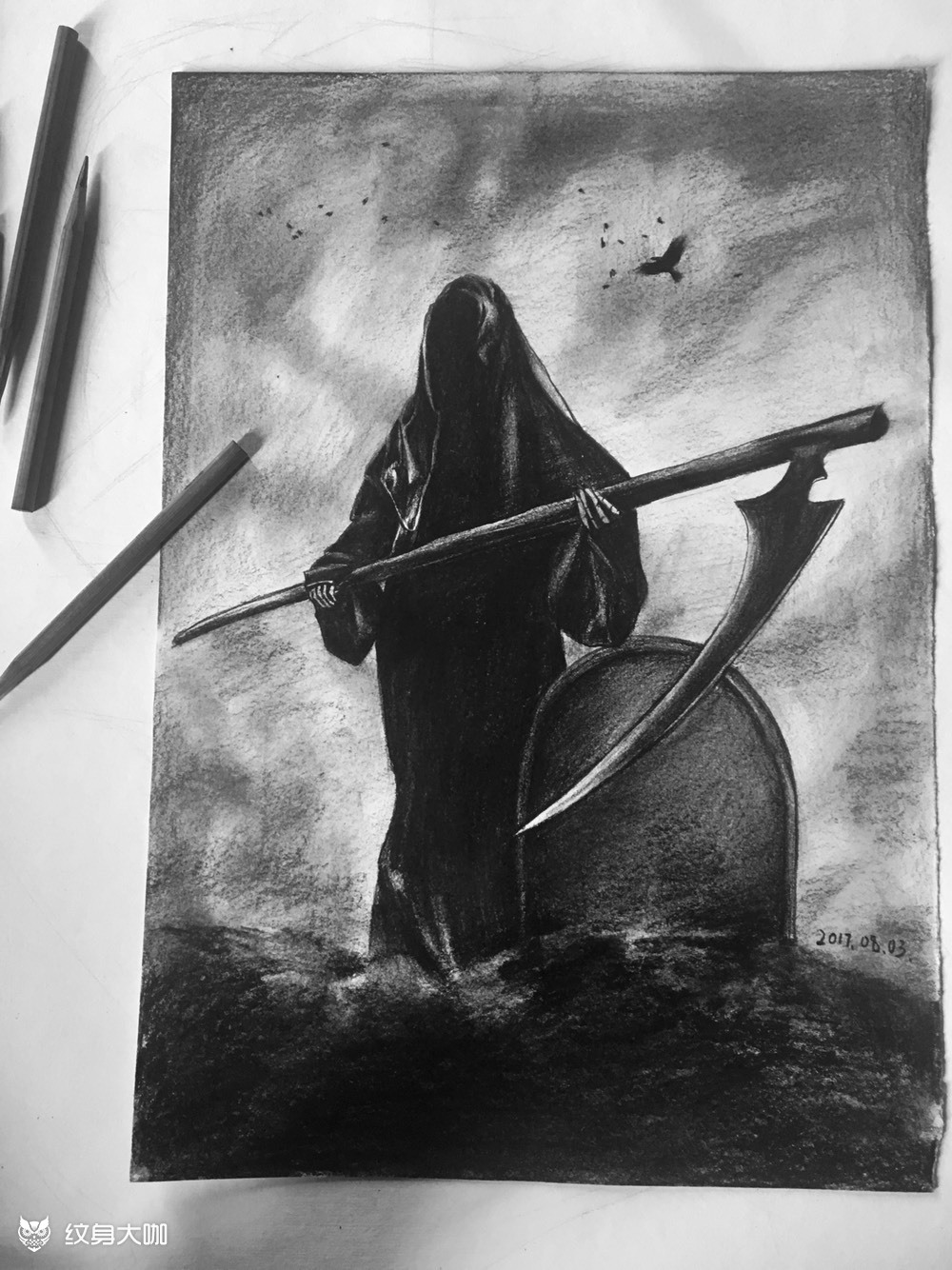 死神_纹身图案手稿图片_北一的纹身作品集