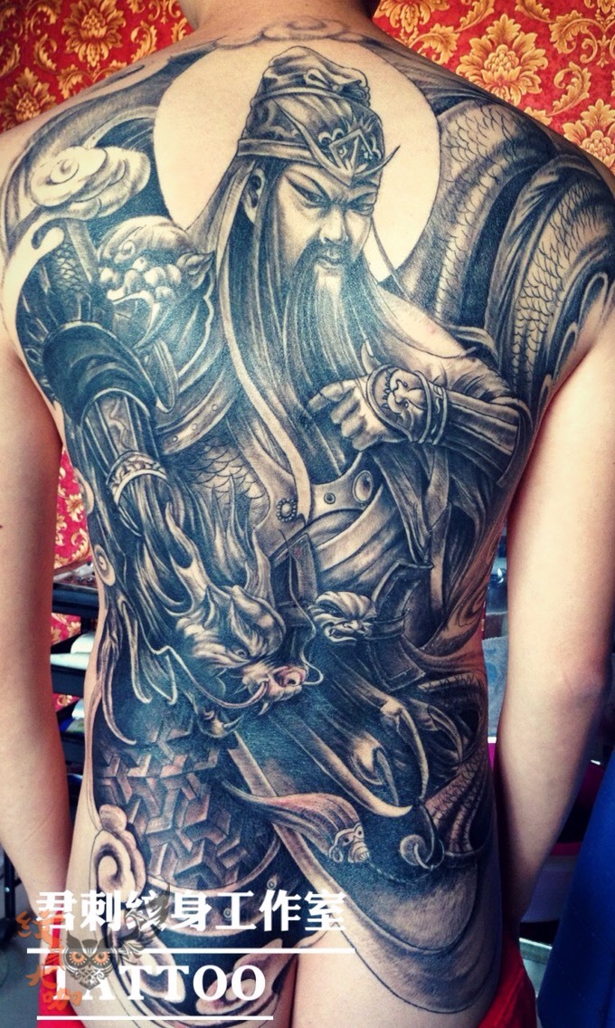 《关羽》_纹身图案手稿图片_慧君的纹身作品集