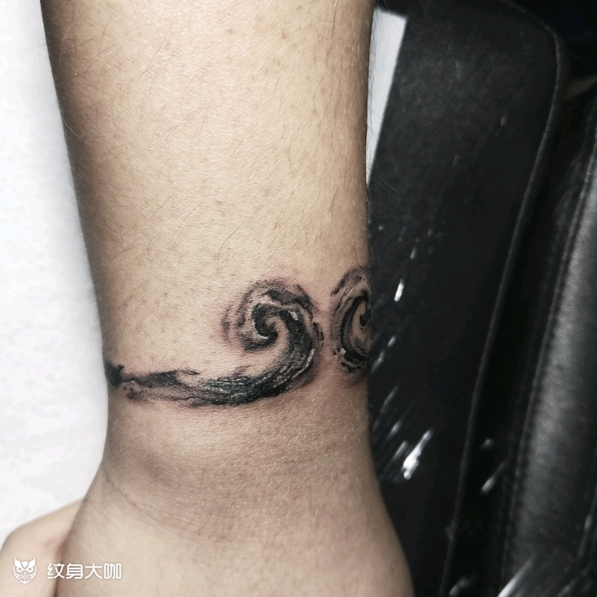 海浪手环_纹身图案手稿图片_毛白的纹身作品集