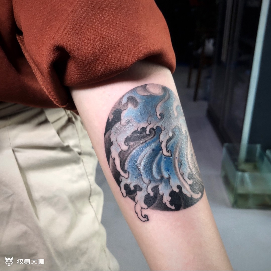 海浪_纹身图案手稿图片_唐师傅的纹身作品集