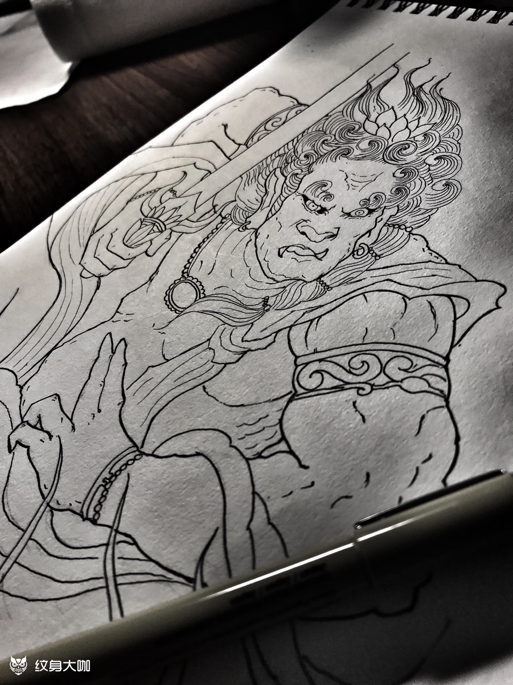 不动冥王_纹身图案手稿图片_ 闫成宇的纹身作品集