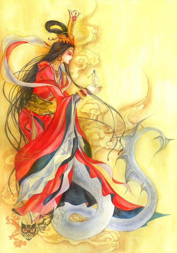 女娲_纹身图案手稿图片_咖小妹的纹身作品集