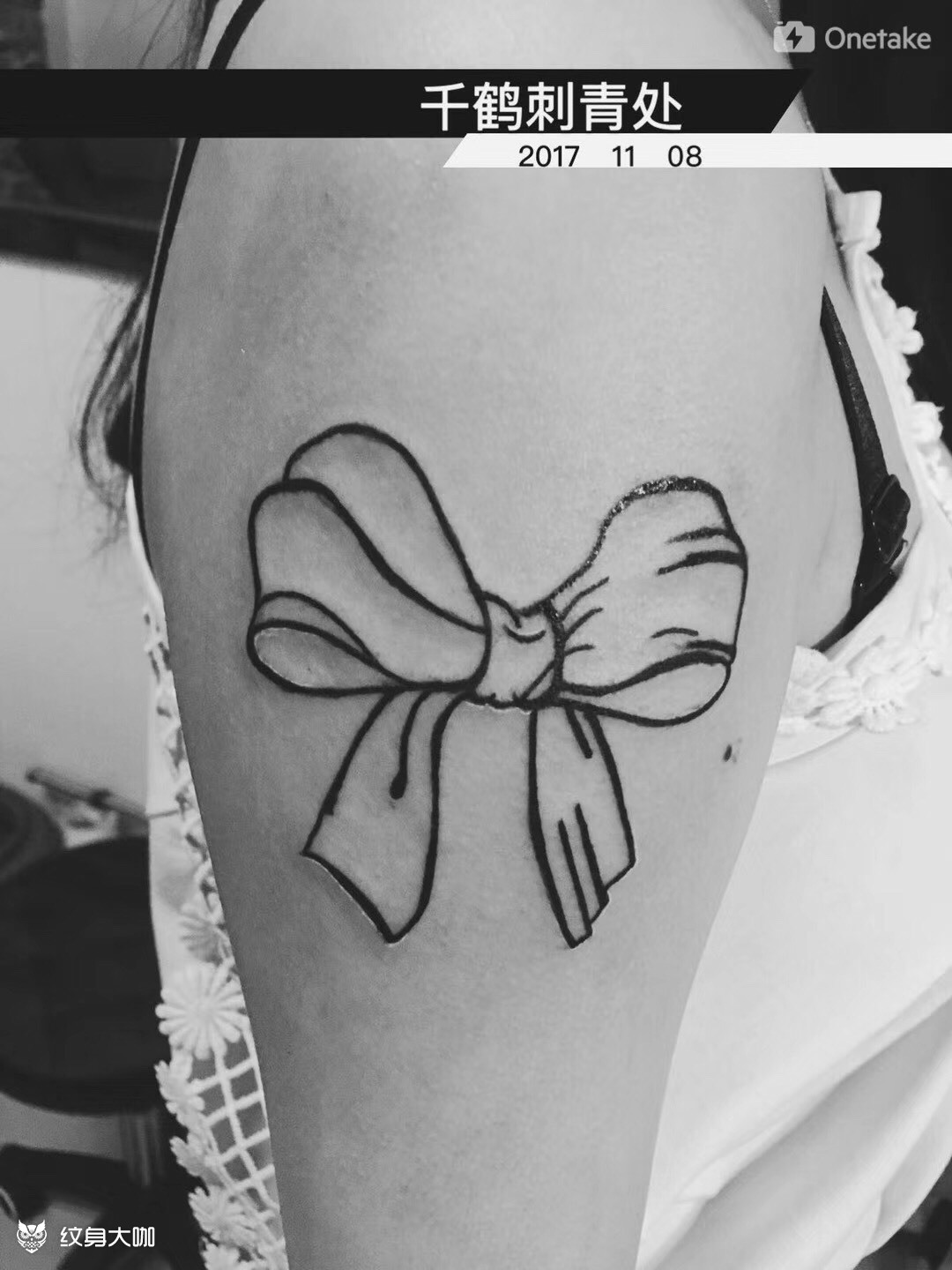 蝴蝶结_纹身图案手稿图片_柯振轩的纹身作品集