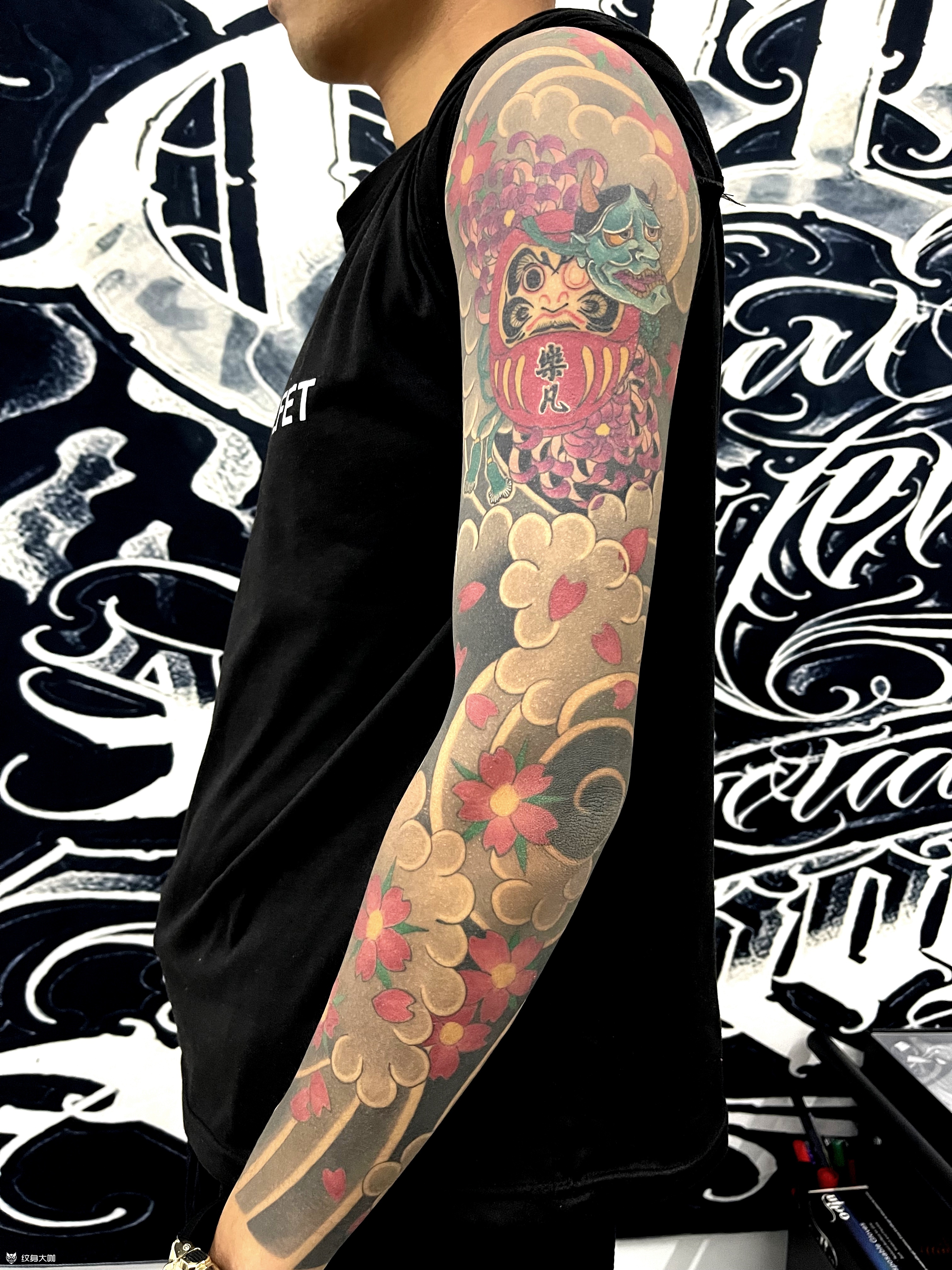 日式老传统花臂_纹身图案手稿图片_涛子的纹身作品集