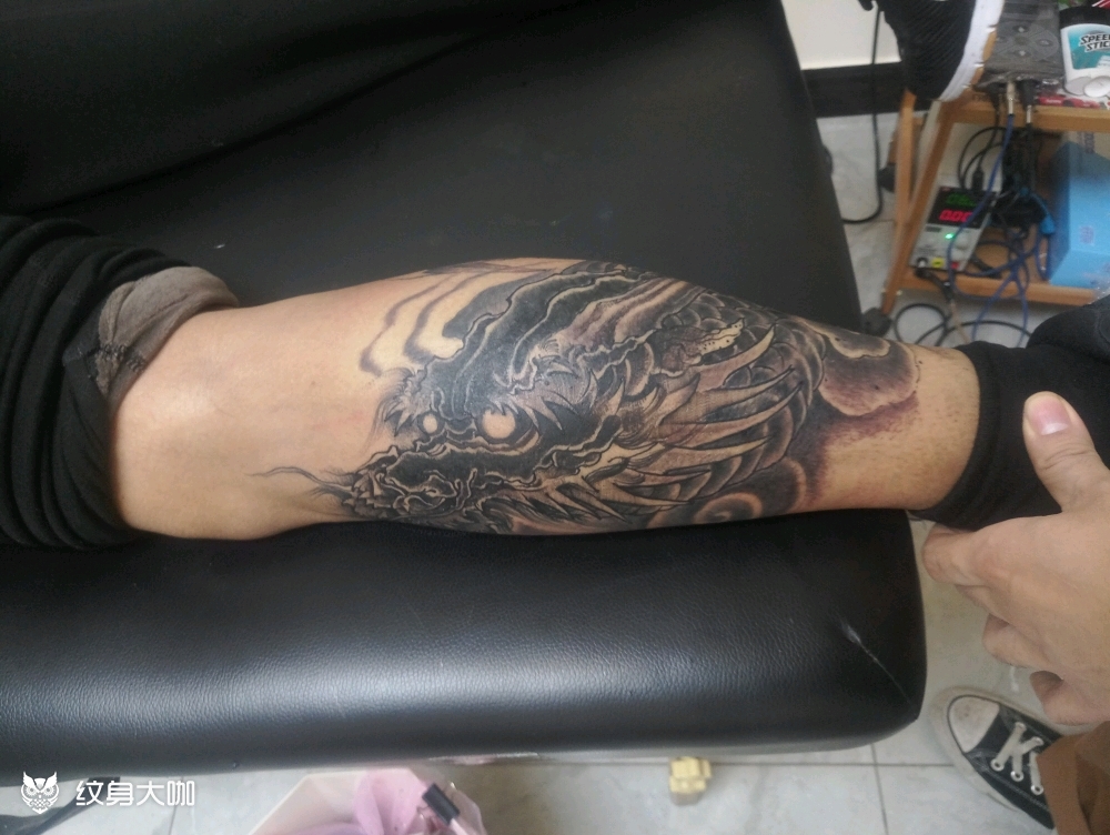 黑龍_紋身圖案手稿圖片_北齋tattoo的紋身作品集