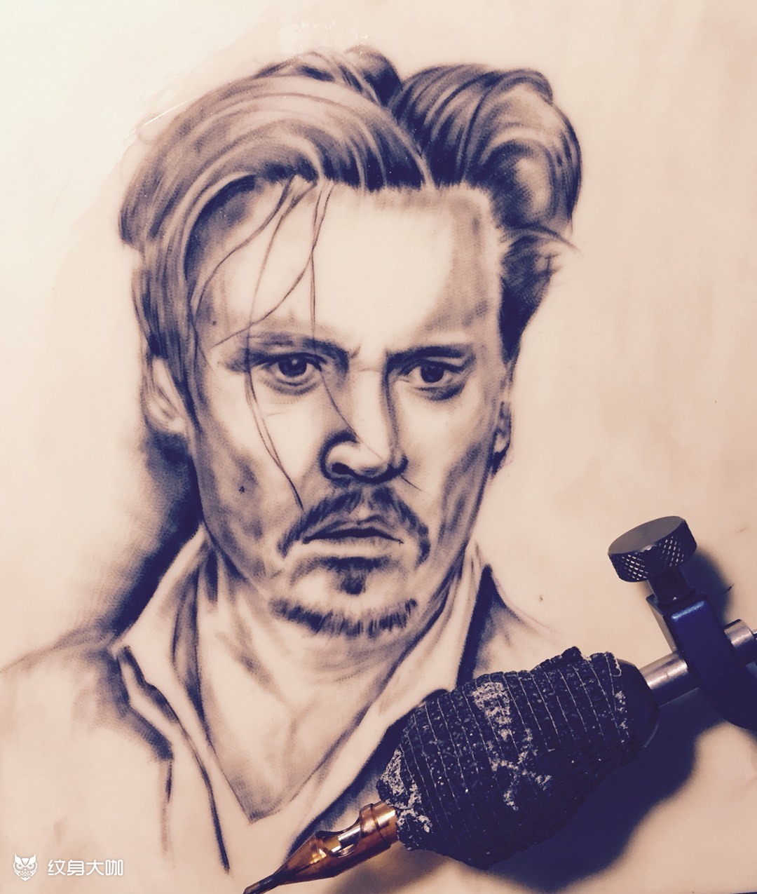 德普肖像_纹身图案手稿图片_画魔主理的纹身作品集
