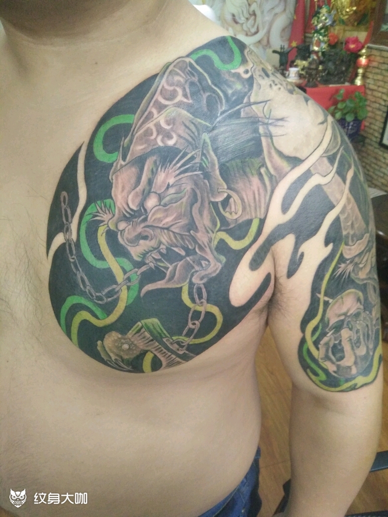 半甲黑白无常_纹身图案手稿图片_97火97的纹身作品集