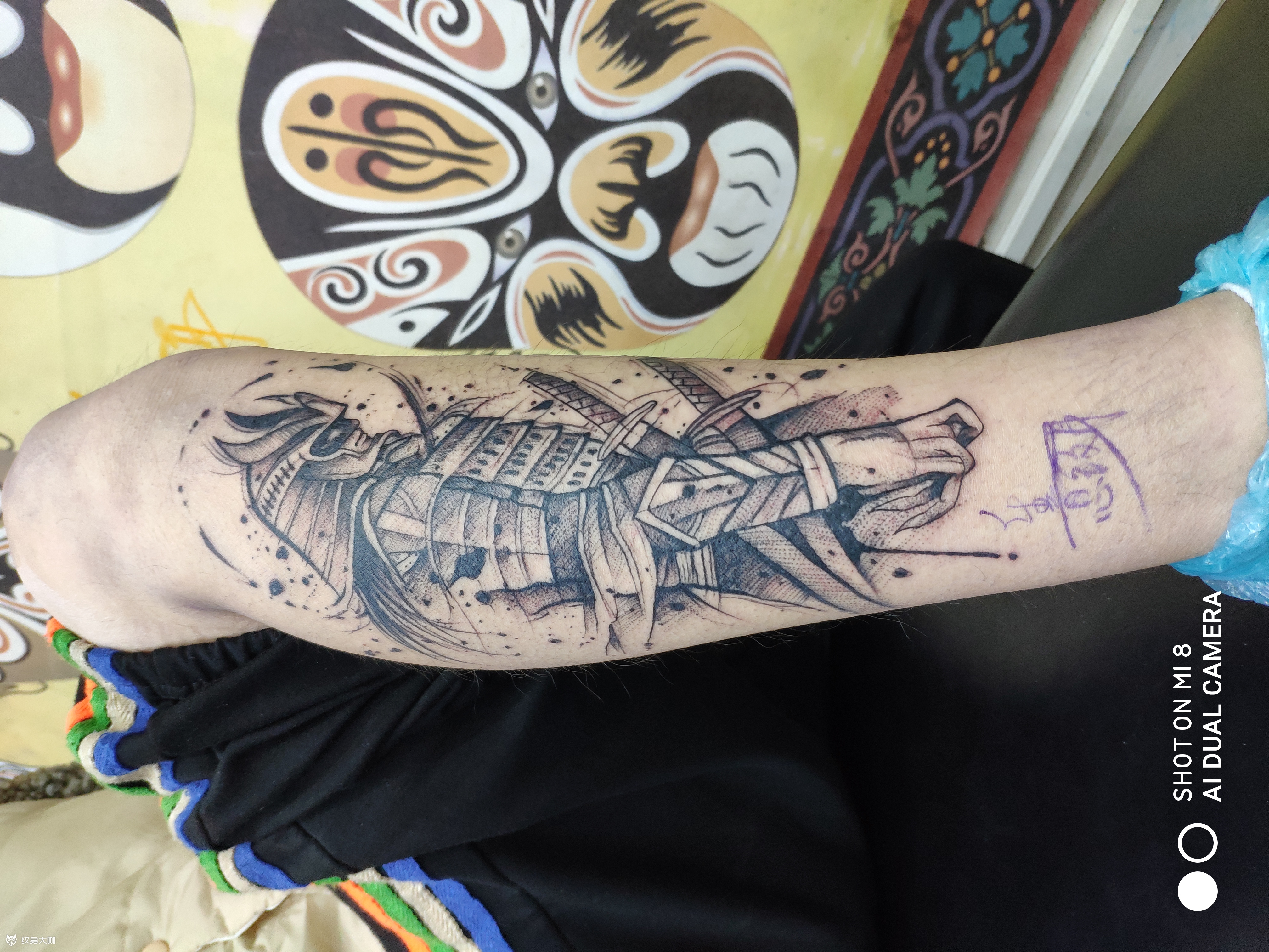 武士_纹身图案手稿图片_乐意的纹身作品集